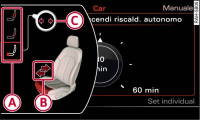 Display MMI: regolazioni dei sedili